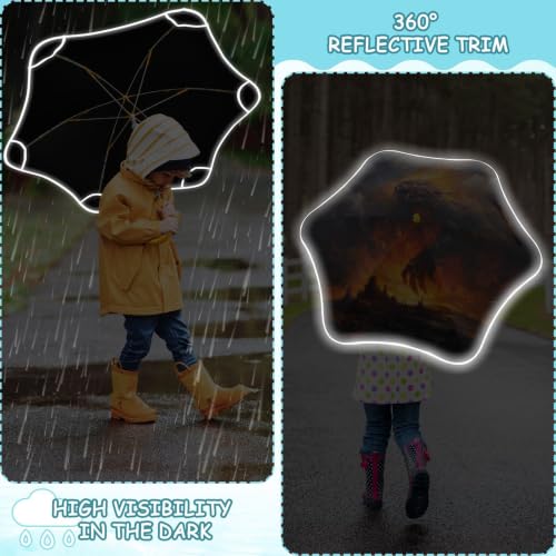 Parapluie pliant pour enfants Fiery Animal avec bande réfléchissante et protection UV - 6
