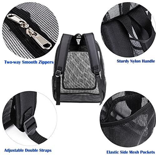 Mesh Backpack Heavy Duty See Through Mesh Backpacks For Swimming, Outdoor Sports (Black) #TOP3