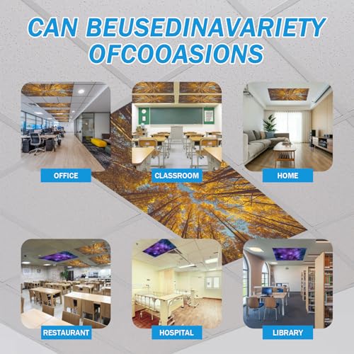 Image of 8 Pcs Fluorescent Light Covers with 80 Magnets Decorative for Classroom Ceiling Light 4 x 2 Feet Magnetic Light Covers Filter Easy Install for Office Hospitals & Home Drop Ceiling Supplies