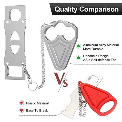Portable Door Lock for Hotel Door Safety- Metal Hotel Door Locks for Travelers Security-Travel Door Lock Latches & Bolts for Additional Safety Prevent Unauthorized Entry, Silver - Image 4