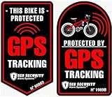 CartNest- (2Pcs) Warning GPS Tracking Sticker | Tracker Alarm | car - Bike - Motorcycle Protected Bumper Sticker 3 in x 3.5 in (Black/Red)