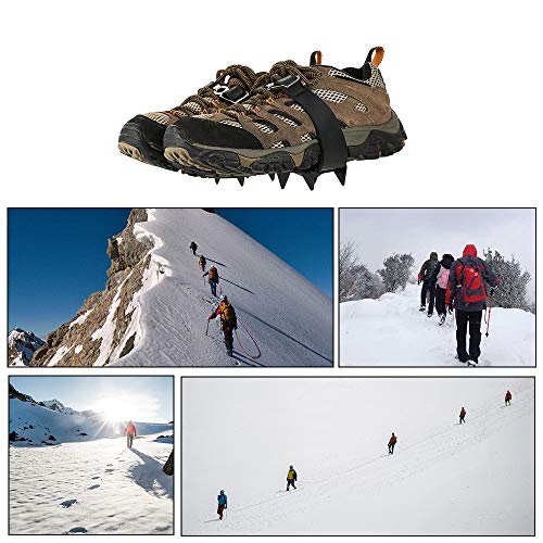 Crampon, Andoer 4 Crampons de dente Escalada de montanha ao ar livre, caminhada, esqui no gelo, neve