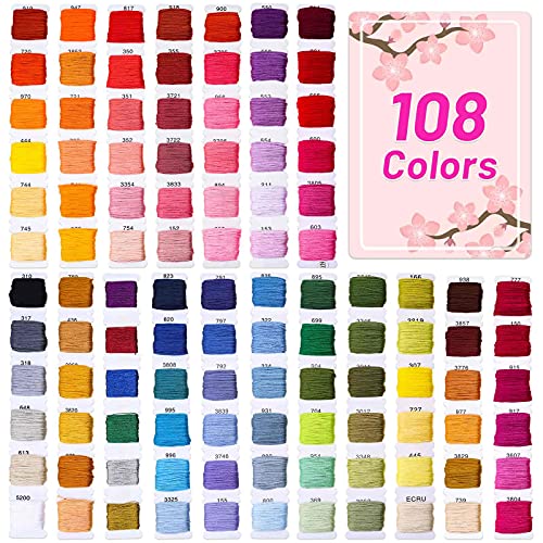 Paxcoo 146 Pcs Embroidery Floss With Organization Box Including 108 Colors Cross Stitch Thread Friendship Bracelet String And 38 Pcs Cross Stitch Tool Kit For Friendship Bracelet String Making #TOP1