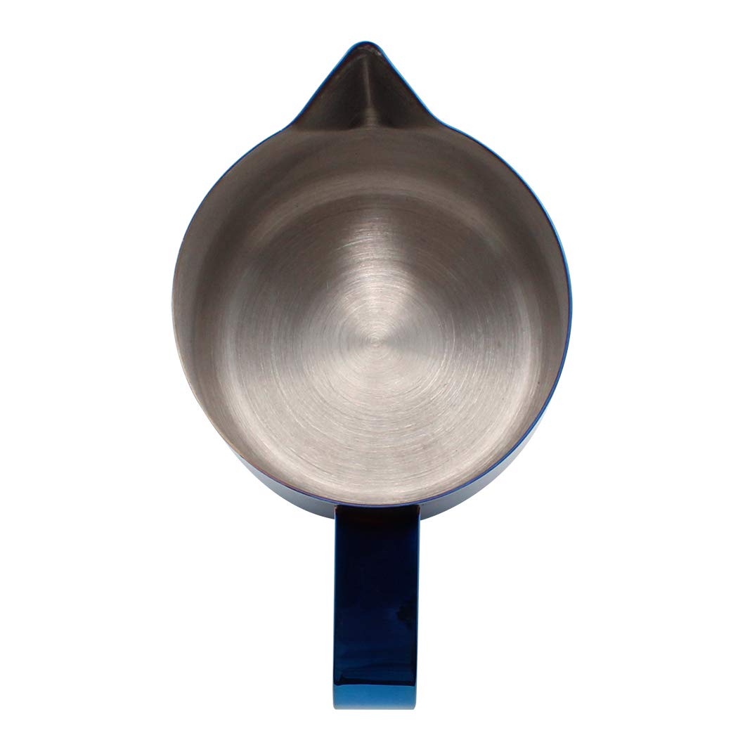 Pichet à Lait En Acier Inoxydable Plaqué De Titane Tasse à Café Crémeuse Latte Café Cappuccino Au Lait Bleu 600ml