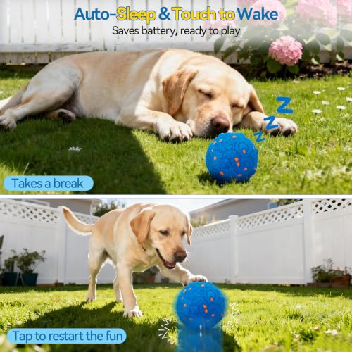 Image of Newget Interactive Dog Toy Ball with Remote, 3 Modes Smart Moving Dog Balls with Touch Wake-Up, Automatic Bouncing /Rolling Chew-Resistant for Medium & Large Dogs to Keep Busy, Indoor /Outdoor