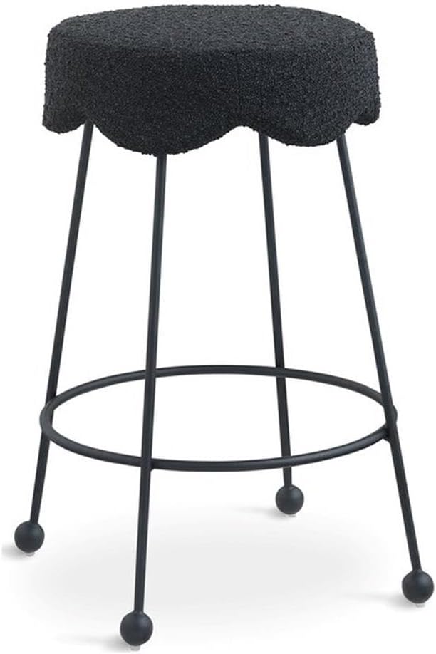 Meridian Furniture Fleur Black Boucle Fabric Counter Stool