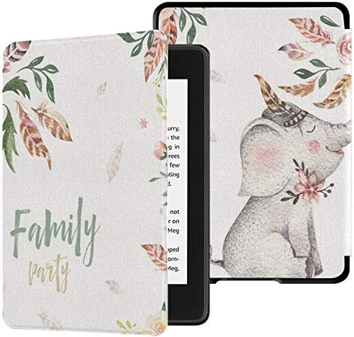 Colorful Star Slimshell Case for 6" Kindle Paperwhite 10th Generation 2018 Releases - Lightweight PU Leather Cartoon Elephant Covers for Kindle Paperwhite Cute Kindle Accessory - Little Elephant
