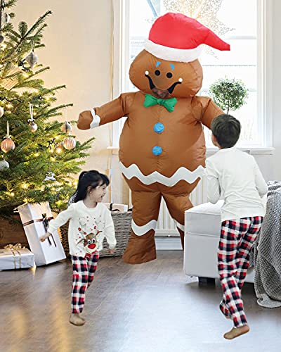 Christmas Inflatable Costume Adult,Gingerbread Man Costume,Blow Up Xmas Character Costumes For Women/Men,Holiday Vacation Inflatables Costumes For Thanksgiving Halloween Cosplay Party Costume #TOP1