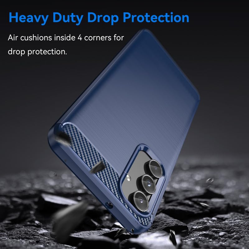 Image of Hybrid Carbon Fiber Back Case for Samsung Galaxy M55 / M55s / F55 5G (Blue)