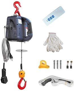 1100LBS 110V Electric Hoist, 1500W 3 in 1 Portable Electric Winch Hoist Lift with Remote & Wired Control, Anti-Fall Swivel Hooks, 25ft Lifting Height, Overload Protection, 16.4ft/min, No Coasting