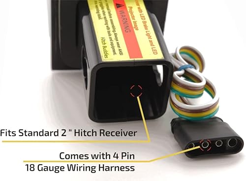 Miniatura 6 de Cubierta de Enganche de Remolque Compatible con Ford de 2 Pulgadas con Proyector LED Luz de CharcoLuz de Marcha - una Cubierta de Enganche