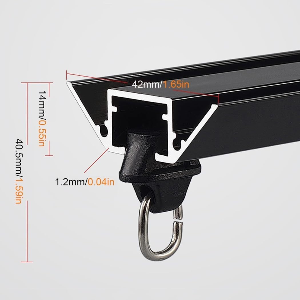 Heavy Duty Aluminium Curtain Track Ceiling Mount (70-600cm) - Single Rail Sliding System for Curtains, Durable White Finish, Ideal for Home & Office Use