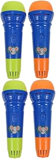 ibasenice 4 Pcs Simulation Microphone Plastic Playes Kids Clothes Kids' Musical Instruments Easter Bag Fillers Pretend Play Plastic Mics Simulate Speech Mics Children Microphone Toy Sing Toy