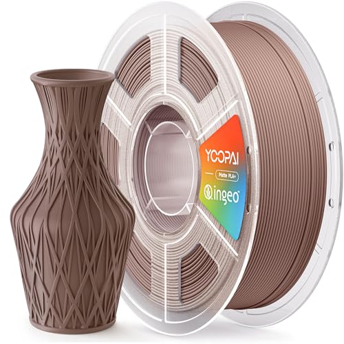 Image of PLA+ Matte Filament 1.75mm, Made with NatureWorks Ingeo PLA, Soft Matte Finish, Reduced Layer Lines, 1KG (2.2lbs) 3D Printer Filament, Earth Brown