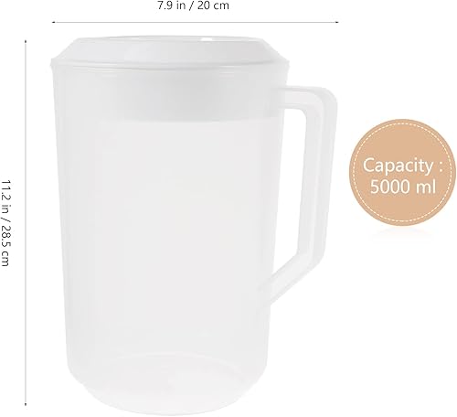 Miniatura 2 de SHERCHPRY Jarra de agua de plástico, jarra de agua de medición con tapas para agua fría, recipientes para té helado, jarra de bebidas para el hogar