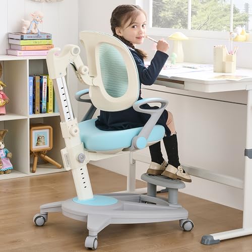 Ergonomic Kids Desk Chair with Footrest & Height-Adjustable Seat,...