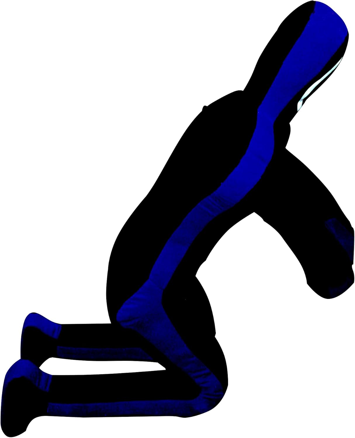 ROX Fit Grappling Dummy MMA Realistic Judo Punching Bag Grappling Dummy - Sitting Position - Hands Front Black Blue (5 Foot (60") - 150 cm - Unfilled)