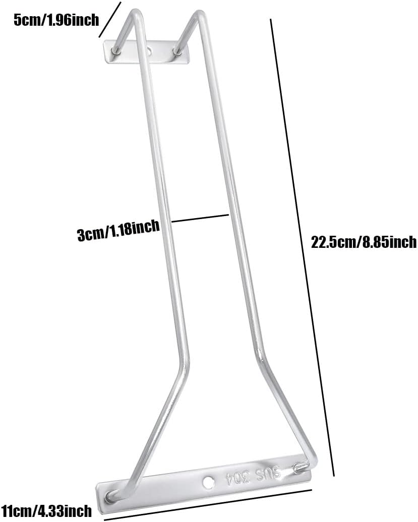 8.85-Inch Wine Glass Rack - Under Cabinet Stemware Wine Glass Holder Glasses Storage Hanger Stainless Steel Organizer for Bar Kitchen(1 Rows, 2 Pack)