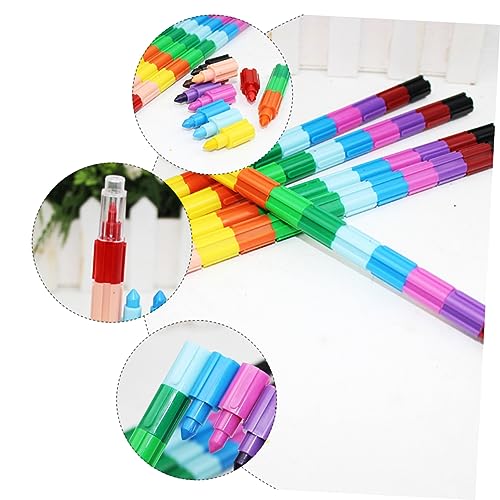 SAFIGLE 25 Peças Blocos De Construção Para Colorir Lápis De Cor Edificáveis ​​Kit De Arte De Lápis D