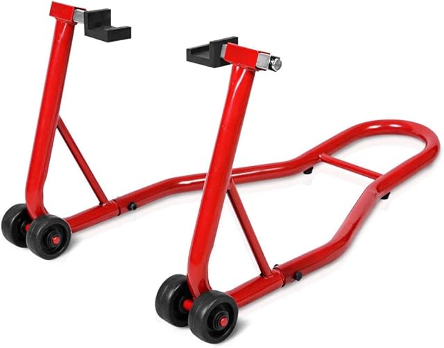 COSTWAY Heavy-Duty Motorbike Stand, Portable Motorcycle Rear Wheel Lift, Motor Bike Paddock Stand Back Wheels Lifting for Garage Workshop