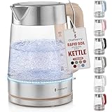 Electric Kettle for Boiling Hot Tea & Water | 1.7L Stainless Steel Borosilicate...