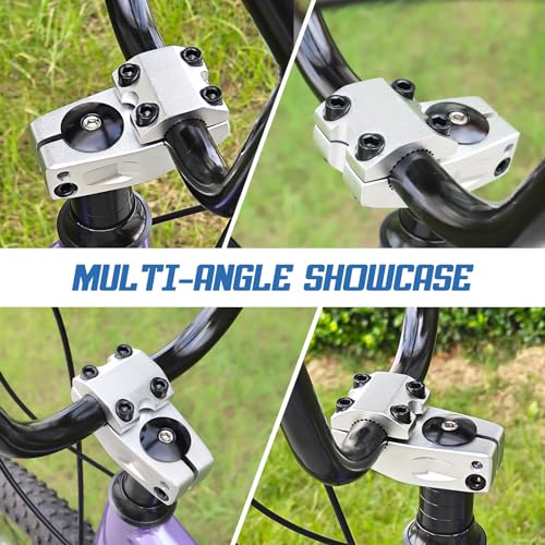Image of Bike Stem for BMX Bike Aluminum Alloy Fixed Gear Bicycle Stem Matte Silver