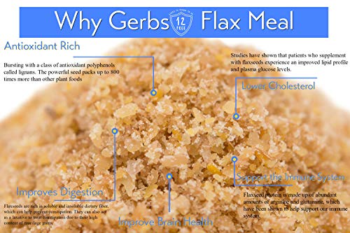 Gerbs Flax Seed Meal 2 Lbs. Premium Grade | Freshly Harvested & Packaged In Resealable Bulk Bag | Non-Gmo, Keto & Paleo Cleared | Improves Digestion & Relieves Constipation | Gluten Peanut Free #TOP1
