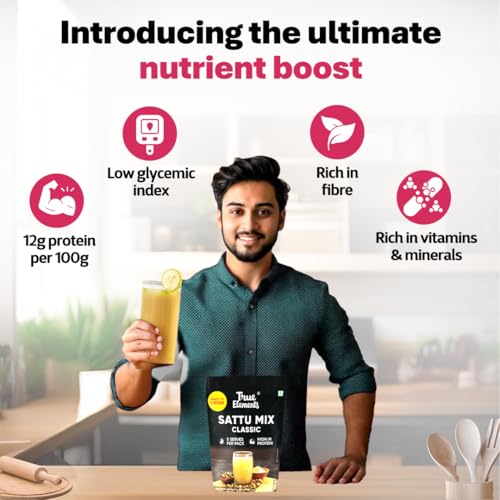 Image of True Elements Sattu Mix Classic (40gm*Pack of 5) - 200gm