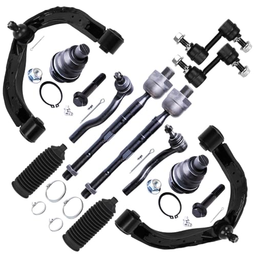 SCITOO 12Pcs Front Suspension Kit For Nissan For Titan 2004-2015 For Nissan For Armada 2005-2015 For Infiniti Qx56 2004-2010 (W/Upper Control Arm Lower Ball Joint Sway Bar Link Tie Rod End W/Boots) by SCITOO - Used condition - US$73.62