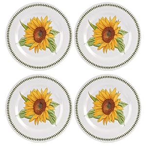 Portmeirion Botanic Garden 11" Dinner Plates (Set of 4) - Sunflower Motif, Durable Melamine & BPA-Free, Dishwasher Safe Dinnerware for Indoor & Outdoor Dining - Stackable Dinner Plates Portmeirion Botanic Garden 11 Dinner Plates Set of 4 Sunflower Motif Durable Melamine BPA Free Dishwasher Safe Dinnerware for Indoor Outdoor Dining Stackable Dinner Plates