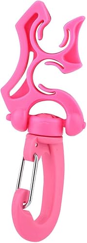 Miniatura 6 de Keenso Clip de buceo, buceo doble BCD, soporte de manguera con clip regulador, gancho de hebilla de retención para buceo, esnórquel (rosa)