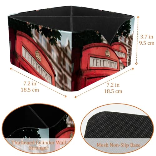 Pot de rangement pour bureau rouge anti-désordre à compartiments - 4
