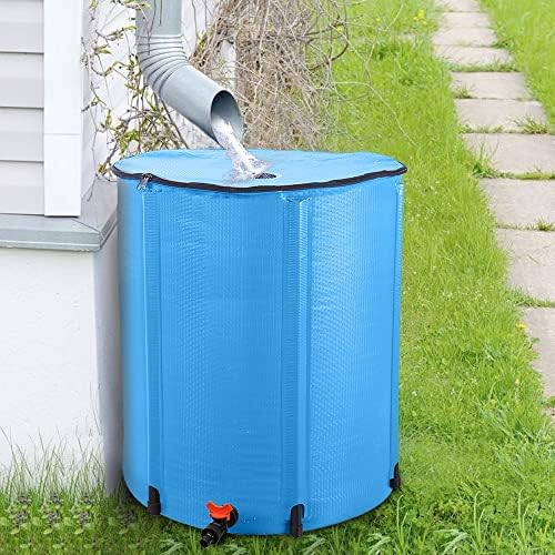 Raincatcher 4000, Flat-Back Rain Water , 50-Gallon, Black - Rainwater Collection Storage Container W Side Spigots Mesh Screen Garden Overflow Hose Linking
