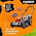 FUXTEC Akku Rasenmäher 40V (2x20V) E2RM43- Schnittbreite 43cm, Variable Schnitthöhe, Elektrorasenmäher, Kabellos (Li-Ion Akku & Ladegerät inklusive)
