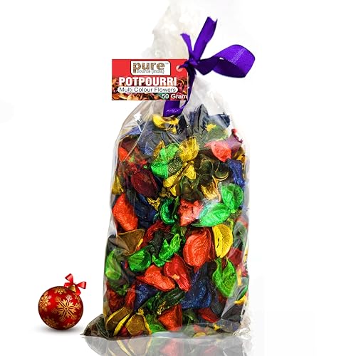 Image of Pure Source india Unscented Dried Flowers Leaves Potpourri Gift Bag for Home Decoration Room Office Bathroom Vase Fillers (50 GM Potpourri Bag Multicolor)