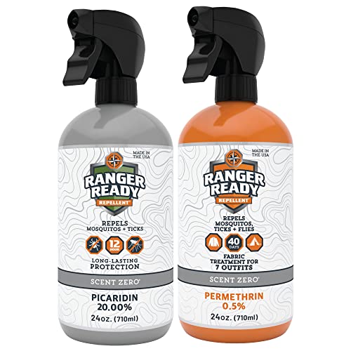Ranger Ready Repellents P2Pak Permethrin + Picaridin 20% Tick & Insect Repellent Scent Zero 24 Fl Oz. (Pack of 2)