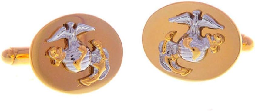 Mancornas MRCUFF Marines Anchor Globe 2 Tone Eagle USMC en Estuche miniatura 2