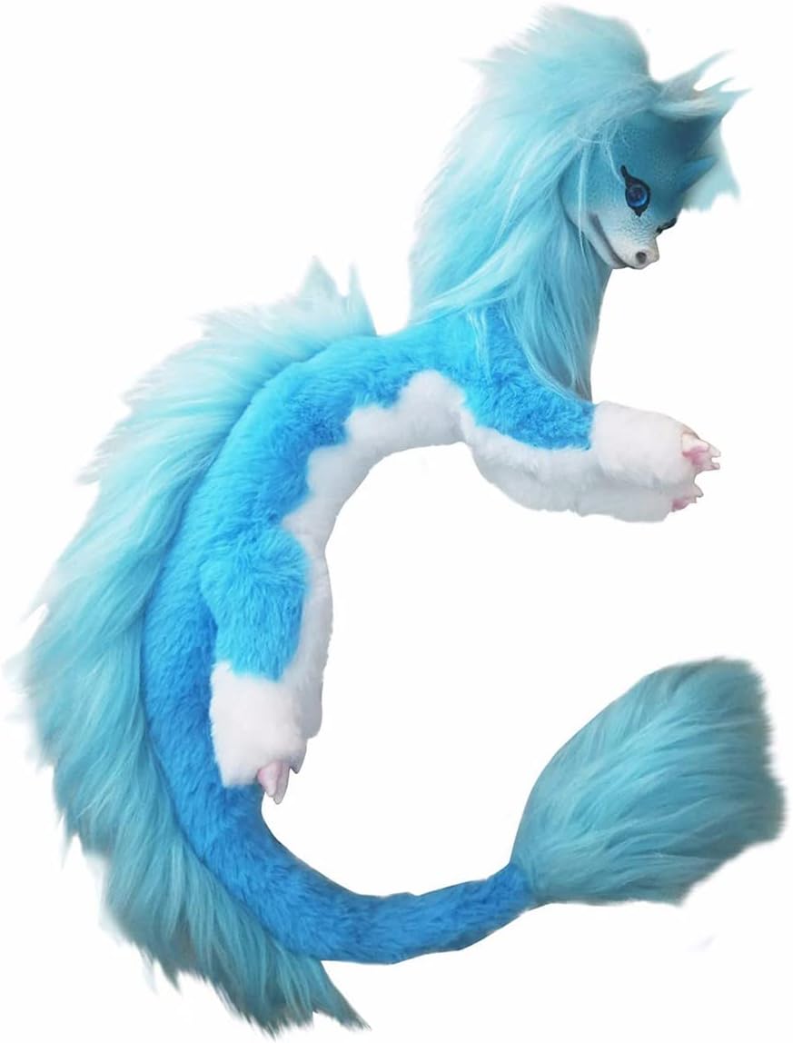 TTYL Muñecas de Peluche Juguetes Falkor de la Historia Nevering, Sisu Dragon Peluche, 50 cm Toys de Peluche Toys Hecho a Mano Luck Dragon Figuras Muñecas Regalo para niños y Adluts Blue