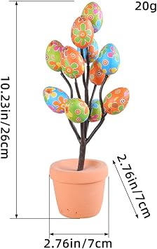 Easter Egg Plant for Spring Party Decorations Easter Egg Flower Pot 2 Pack Artificial Colorful Eggs Plant Potted Flower Egg Spotted Eggs