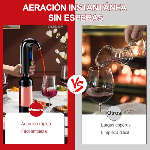 Miniatura 2 de Decantador De Aireador De Vino Eléctrico Recargable Usb Portátil, Dispensador De Vino Automático Para Vino Tinto, Dispositivo De Vertido De Vino Con Bolsa Para El Polvo Negro