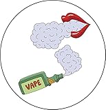 Cool Sexy Red Lips Smoking Vape Lifestyle Cartoon Vinyl Decal Sticker (2' Tall)