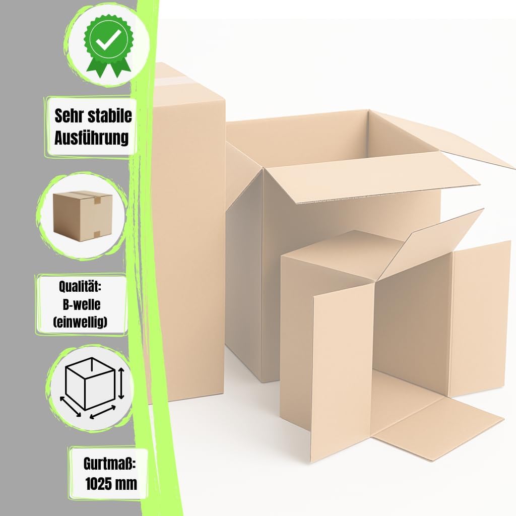 Versandkarton Karton 200 x 200 x 200 mm (Außenmaß 205 x 205 x 205 mm) Faltkarton Verpackungen Bücherkartons 1-wellig quadratisch mit Deckel Braun (50 Stück)