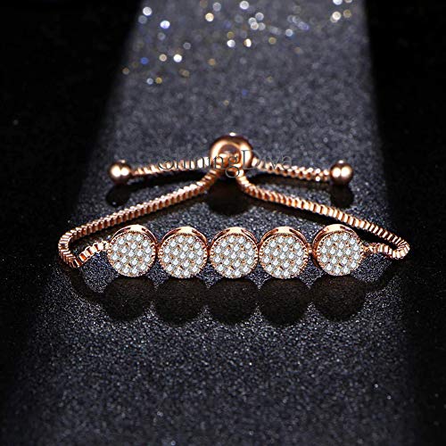 Image of Shining Diva Fashion Full Crystal Charm Stylish Gold Plated Charm Bracelet for Women