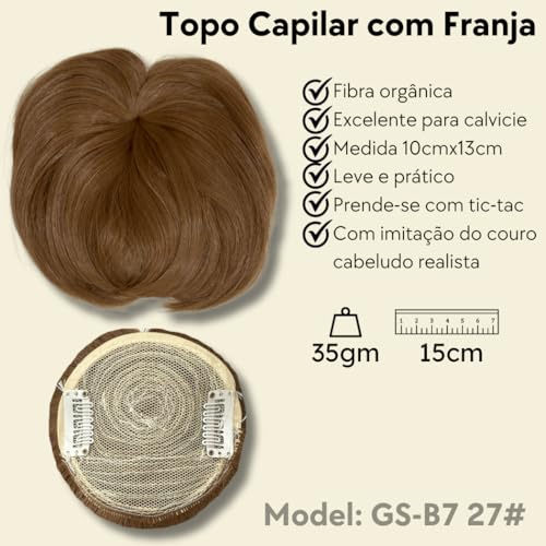 LIONSWIG, Prótese capilar feminino topo de tic-tac fibra orgânica Cor:Mel GS-B7 27