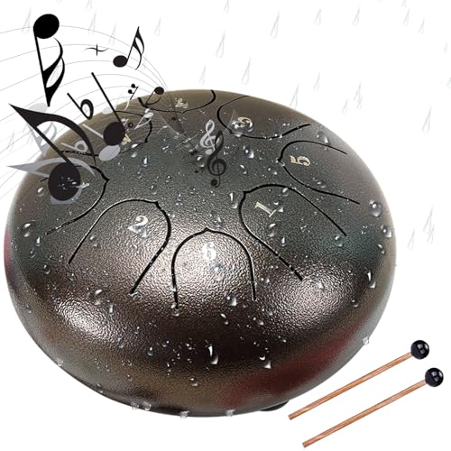 Brown Chakra Drum - 6 Inch, 8 Notes, Waterproof Rain Drum for Garden miniatura 1