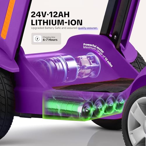 Image of SKRT Mobility Scooters for Seniors, 15 Miles Electric Powered Mobility Scooter, Integrated Foldable Mobility Scooter 300lbs Capacity, Handicap Scooters for Adults, Elderly, for Travel (Purple02)
