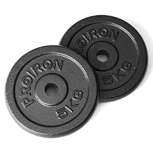 jiande Cast Iron Weight Plates Set 1.25kg, 2.5kg, 5kg, 10kg (Choice of Sizes) for 1" Dumbbell Handle Bar, Black Paint Dumbbells Barbell (Size : 5kg*2)