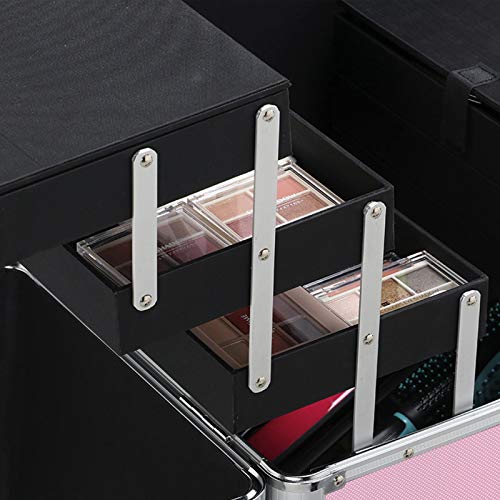 Topeakmart Portable Aluminum Rolling Cosmetic Storage Jewelry Organizer Mechanics Tool Kit Storage Trolley Case #TOP4