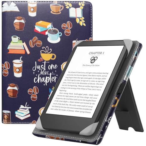 HGWALP Custodia universale per 6-7 pollici eReaders, Folio Stand Cover con cinturino compatibile con Kindle Paperwhite/Colorsoft/Kobo/Tolino/Pocketbook/Sony 6' 6.8' 7' E-Book Reader-JOMC
