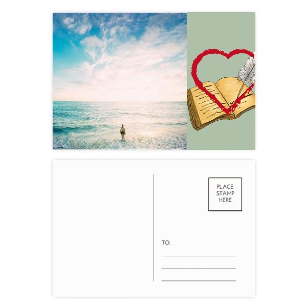 Lot de 20 cartes postales de remerciement sur le côté de l'océan Sand Beach Sea